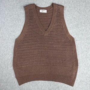 Carly Jean Los Angeles Chocolate V-Neck Sweater Vest